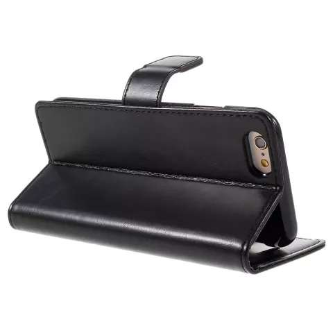 Mercury Blue Moon Bookcase wallet geschikt voor iPhone 6 6s Hoesje - Zwart Lederen