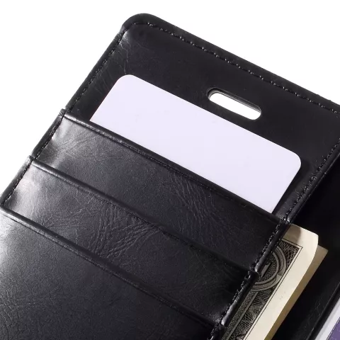 Mercury Blue Moon Bookcase wallet geschikt voor iPhone 6 6s Hoesje - Zwart Lederen