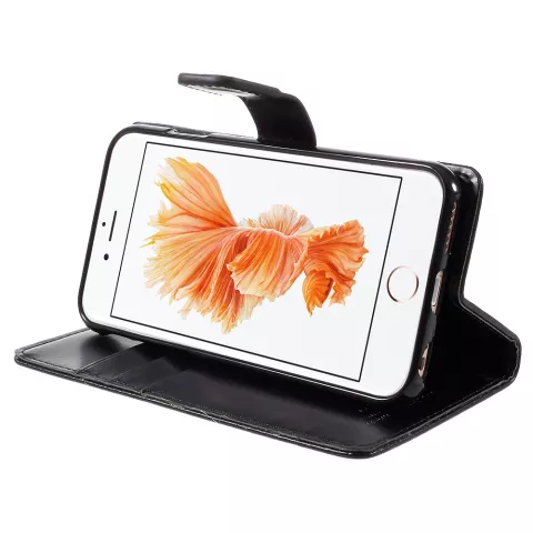 Mercury Blue Moon Bookcase wallet geschikt voor iPhone 6 6s Hoesje - Zwart Lederen