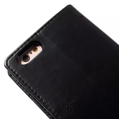 Mercury Blue Moon Bookcase wallet geschikt voor iPhone 6 6s Hoesje - Zwart Lederen