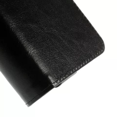 Universele wallet pasjes hoesje lederen bookcase - Zwart