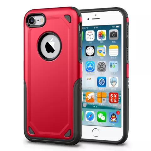 Shockproof Pro Armor iPhone 7 8 SE 2020 SE 2022 hoesje - Protection Case Rood Red