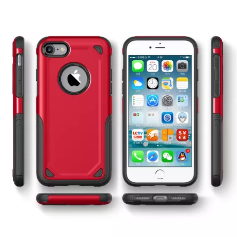 Shockproof Pro Armor iPhone 7 8 SE 2020 SE 2022 hoesje - Protection Case Rood Red