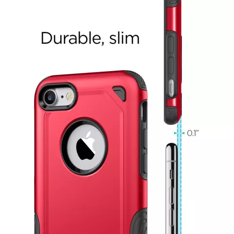 Shockproof Pro Armor iPhone 7 8 SE 2020 SE 2022 hoesje - Protection Case Rood Red