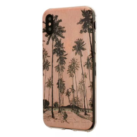 Tinystories geillustreerde palmbomen hoesje iPhone X XS - Roze Palm Case