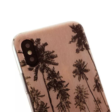 Tinystories geillustreerde palmbomen hoesje iPhone X XS - Roze Palm Case