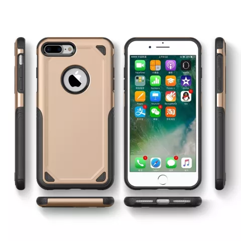 Pro Armor Gold beschermend hoesje iPhone 7 Plus 8 Plus - Goud Case