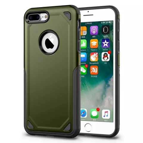 Pro Armor Army Green beschermend hoesje iPhone 7 Plus 8 Plus - Groen Case