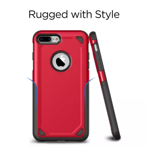 Pro Armor Red beschermend hoesje iPhone 7 Plus 8 Plus - Rood Case