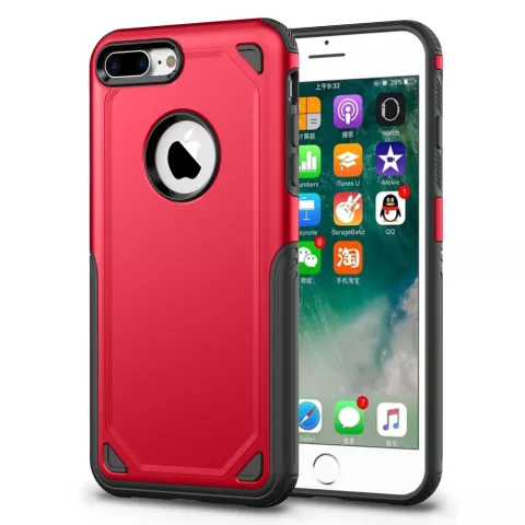 Pro Armor Red beschermend hoesje iPhone 7 Plus 8 Plus - Rood Case