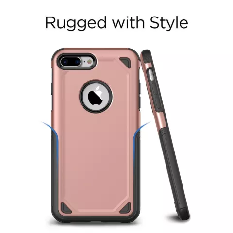 Pro Armor beschermend hoesje iPhone 7 Plus 8 Plus - Rose Gold Case