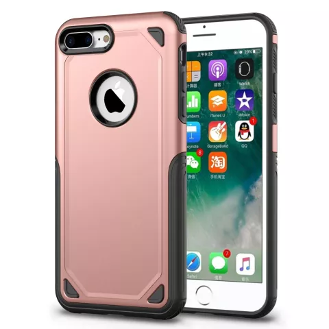 Pro Armor beschermend hoesje iPhone 7 Plus 8 Plus - Rose Gold Case
