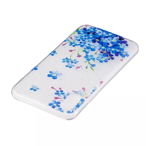 Doorzichtige Bloemenstruik iPhone X XS TPU hoesje - Blauw