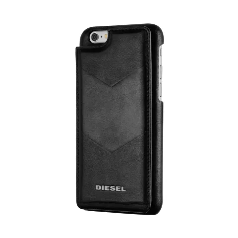 Diesel hoesje lederen flipcase iPhone 6 6s - Zwart