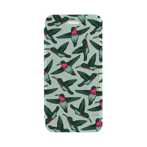 FLAVR Adour Case kolibrie hoesje vogel iPhone 6 6s 7 8 SE 2020 SE 2022 - Roze Groenblauw