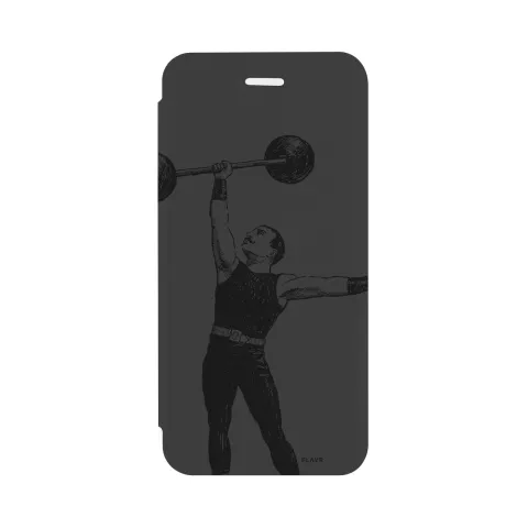 FLAVR Adour Case gewichtheffer hoesje circus iPhone 6 6s 7 8 SE 2020 SE 2022 - Zwart Grijs