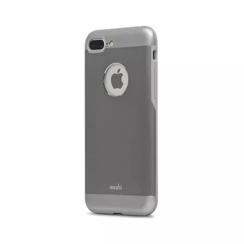 Moshi iGlaze Armour iPhone 7 Plus 8 Plus hoesje - Aluminium Grijs
