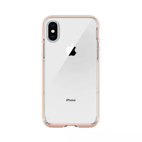 Spigen Neo Hybrid Crystal iPhone X XS hoesje - Ros&eacute; Gold Case