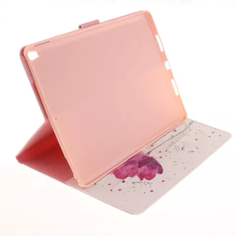 Bloem rustiek klaphoes hoes iPad Air 3 (2019) &amp; iPad Pro 10.5 inch - Wit Roze