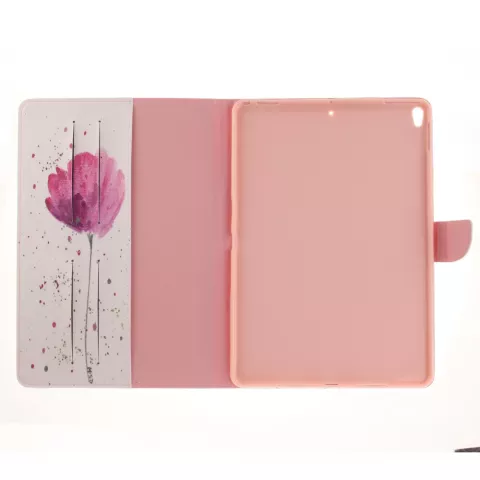 Bloem rustiek klaphoes hoes iPad Air 3 (2019) &amp; iPad Pro 10.5 inch - Wit Roze