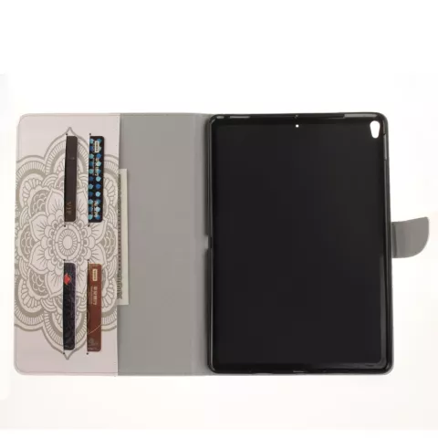 Mandala Lederen Wallet iPad Air 3 (2019) &amp; iPad Pro 10.5 inch case - Wit Standaard