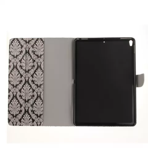 Damascus print iPad Air 3 (2019) &amp; iPad Pro 10.5 inch (2017) Lederen case en cover - Zwart Wit
