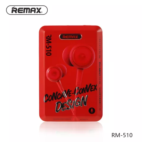 Remax RM-510 Oordopjes In-Ear 3.5 mm draadgebonden -Rood Mic