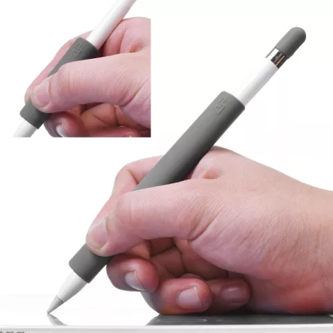 Silicone Antislip Grip voor Apple Pencil 4 delige extra Bescherming - Grijs