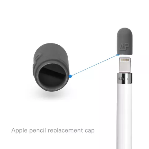 Silicone Antislip Grip voor Apple Pencil 4 delige extra Bescherming - Grijs