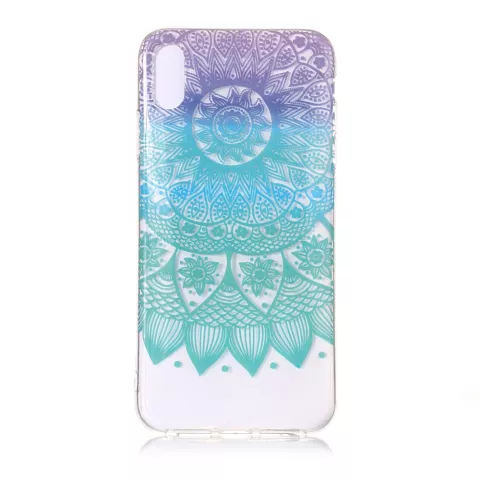 Doorzichtig Mandala TPU Hoesje iPhone XR - Paars Turquoise