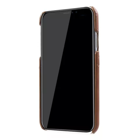 Duo Cardslot Wallet Pasjes Hoes iPhone XR - Bruin