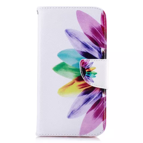 Bookcase Portemonnee Bloemen Hoesje wallet iPhone XR - Wit Roze