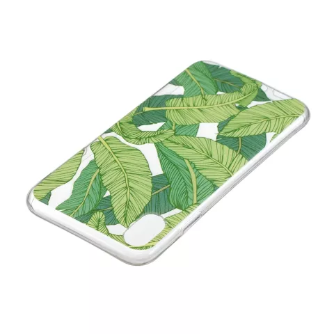 Doorzichtig TPU Hoesje bladeren iPhone XR - Groen