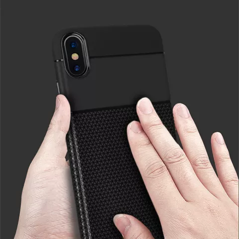 Flexibel Anti Slip TPU Hoesje iPhone XR - Zwart