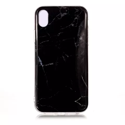 Marmer TPU Hoesje iPhone XR Case - Zwart