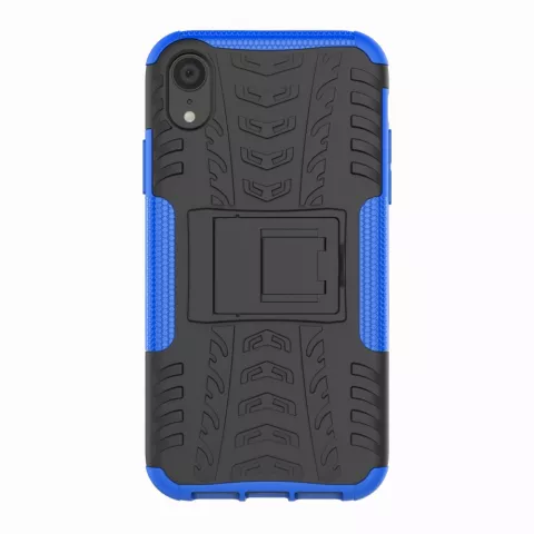 Shockproof Autoband hoesje TPU iPhone XR Case met Standaard - Blauw