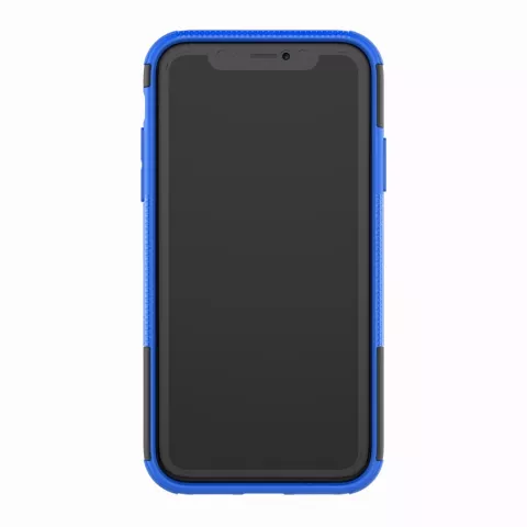 Shockproof Autoband hoesje TPU iPhone XR Case met Standaard - Blauw