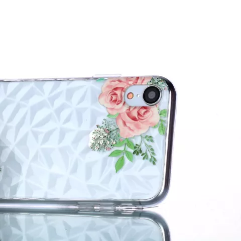 Diamant hoesje TPU iPhone XR Case - Bloemen