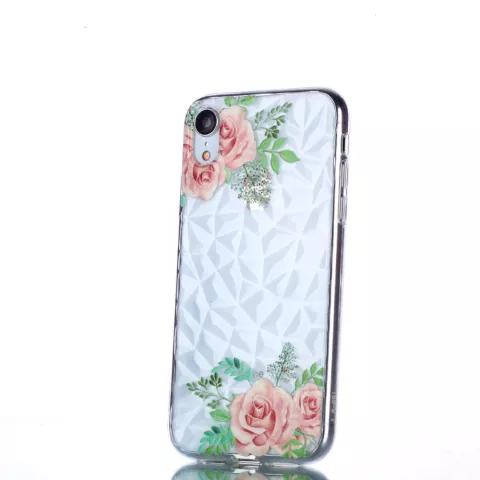 Diamant hoesje TPU iPhone XR Case - Bloemen