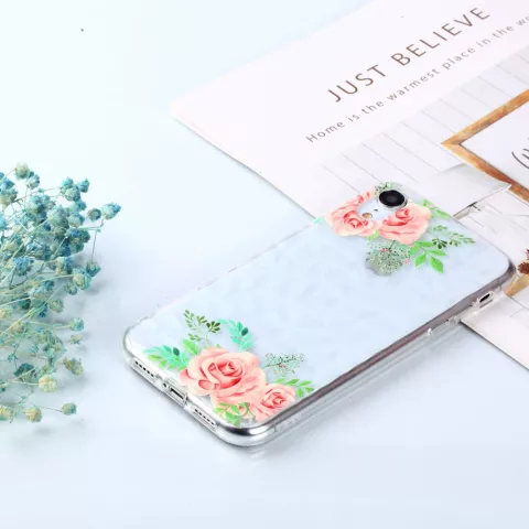 Diamant hoesje TPU iPhone XR Case - Bloemen