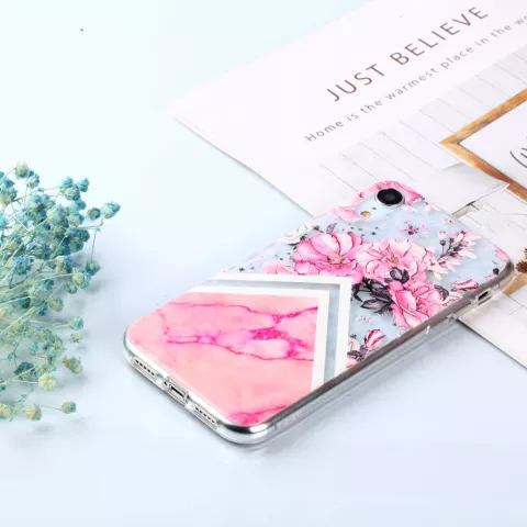 Diamant hoesje TPU iPhone XR Case - Roze