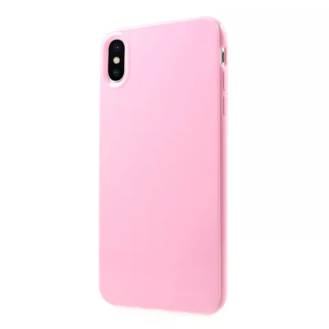 Flexibel TPU hoesje geschikt voor iPhone XS Max case - Glanzend Roze
