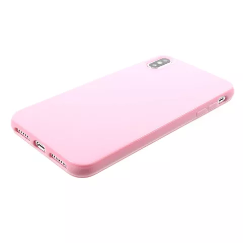 Flexibel TPU hoesje geschikt voor iPhone XS Max case - Glanzend Roze