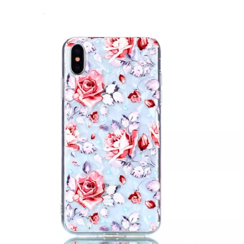 Diamant hoesje TPU iPhone XS Max Case - Rozen