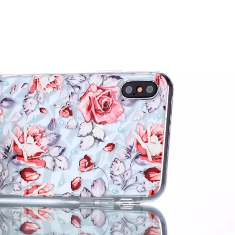 Diamant hoesje TPU iPhone XS Max Case - Rozen