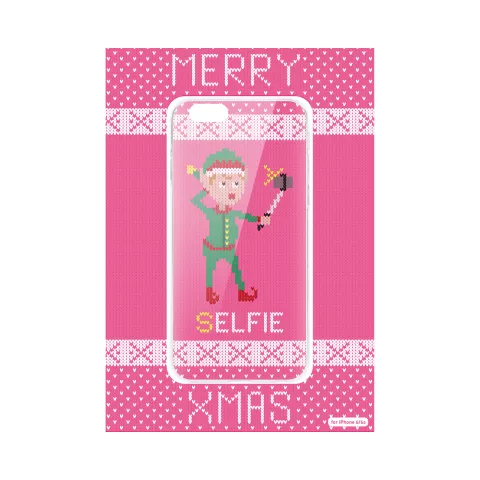 FLAVR Kerst Cardcase Ugly Xmas kersttrui selfie elfje iPhone 6 6s - Roze