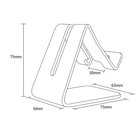Mobiel / GSM design standaard universeel aluminium geschikt voor iPhone bureau houder - mat zwart