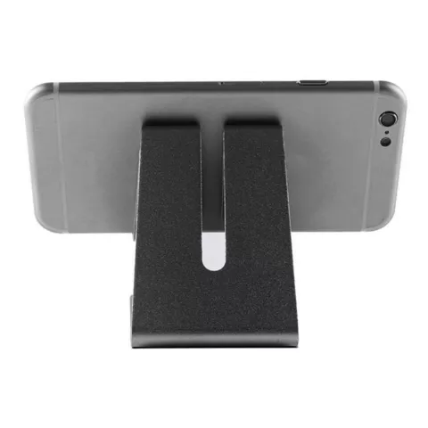 Mobiel / GSM design standaard universeel aluminium geschikt voor iPhone bureau houder - mat zwart