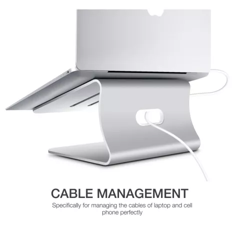Bestand standaard Aluminium Design Ergonomische Laptop houder geschikt voor MacBook - Zilver