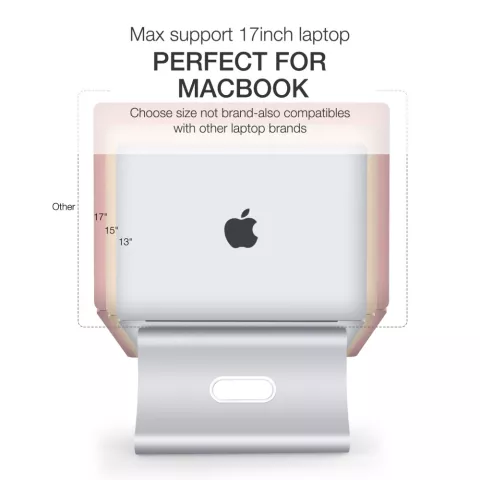 Bestand MacBook standaard Aluminium Design Ergonomische Laptop houder - Zilver